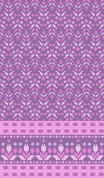 Traditional pixel tribal pattern textile Illustrazione stock
