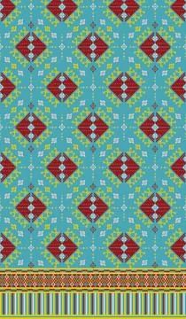Traditional pixel tribal pattern textile Illustrazione stock