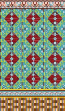Traditional pixel tribal pattern textile Stockillustratie