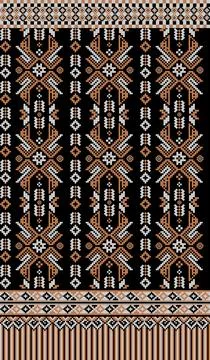 Traditional pixel tribal pattern textile Illustrazione stock