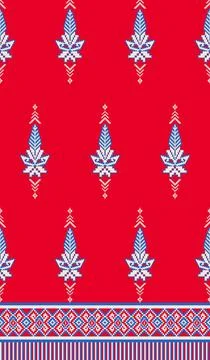 Traditional pixel tribal pattern textile Stockillustratie