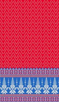 Traditional pixel tribal pattern textile Illustrazione stock