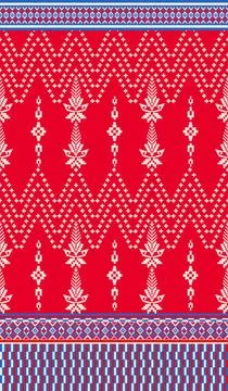 Traditional pixel tribal pattern textile Stockillustratie