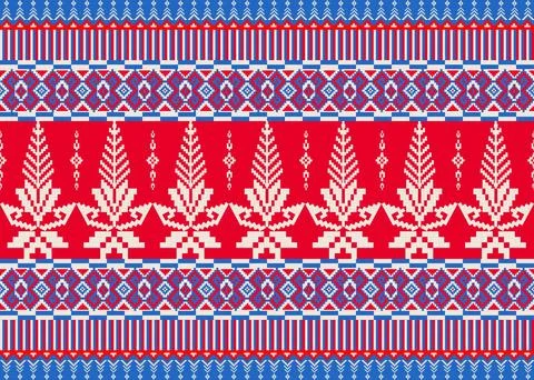 Traditional pixel tribal pattern textile Illustrazione stock