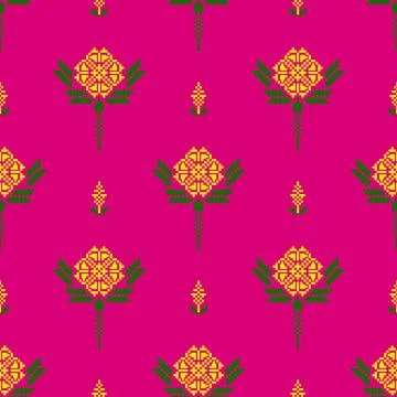 Traditional pixel tribal pattern textile Stockillustratie