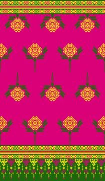Traditional pixel tribal pattern textile Stockillustratie