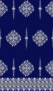 Traditional pixel tribal pattern textile Stockillustratie