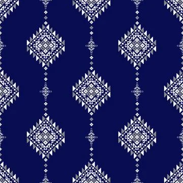 Traditional pixel tribal pattern textile Illustrazione stock