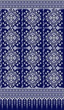 Traditional pixel tribal pattern textile Illustrazione stock