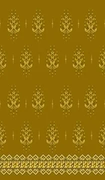Traditional pixel tribal pattern textile Illustrazione stock