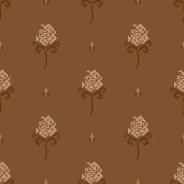 Traditional pixel tribal pattern textile Stockillustratie