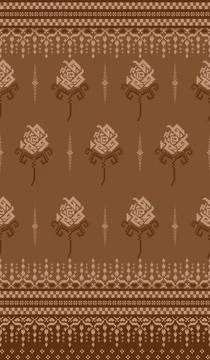 Traditional pixel tribal pattern textile Stockillustratie