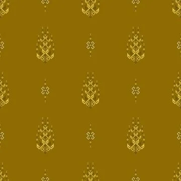 Traditional pixel tribal pattern textile Illustrazione stock