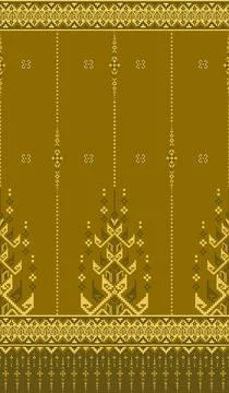 Traditional pixel tribal pattern textile Illustrazione stock