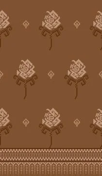 Traditional pixel tribal pattern textile Stockillustratie