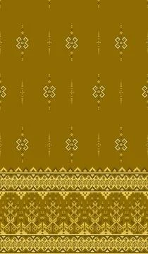 Traditional pixel tribal pattern textile Illustrazione stock