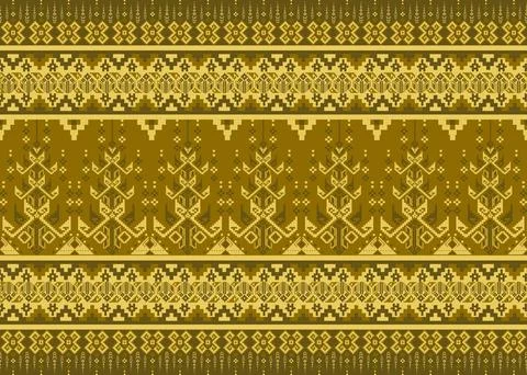 Traditional pixel tribal pattern textile Stockillustratie