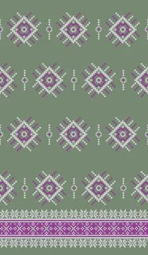 Traditional pixel tribal pattern textile Illustrazione stock