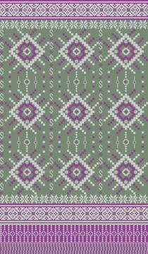 Traditional pixel tribal pattern textile Illustrazione stock