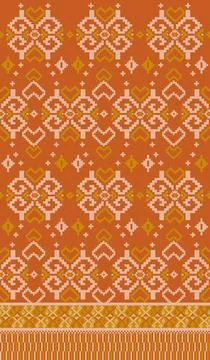 Traditional pixel tribal pattern textile イラスト素材