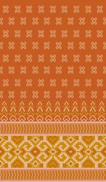 Traditional pixel tribal pattern textile Illustrazione stock