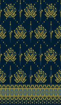 Traditional pixel tribal pattern textile イラスト素材