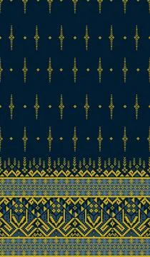 Traditional pixel tribal pattern textile イラスト素材