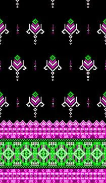 Traditional pixel tribal pattern textile イラスト素材