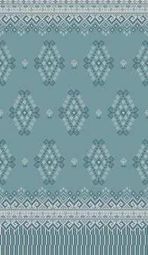 Traditional pixel tribal pattern textile Illustrazione stock