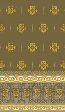 Traditional pixel tribal pattern textile 스톡 일러스트