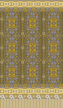 Traditional pixel tribal pattern textile イラスト素材