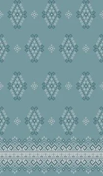 Traditional pixel tribal pattern textile Illustrazione stock