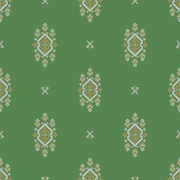 Traditional pixel tribal pattern textile Stockillustratie