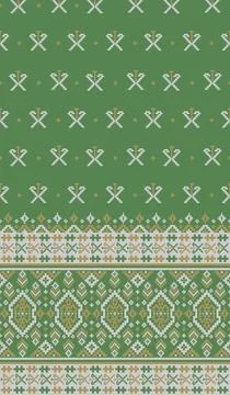 Traditional pixel tribal pattern textile 스톡 일러스트