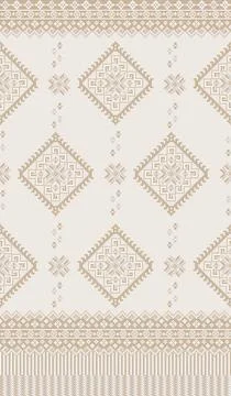 Traditional pixel tribal pattern textile Stockillustratie