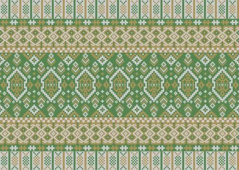 Traditional pixel tribal pattern textile Stockillustratie