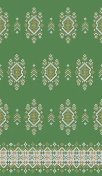 Traditional pixel tribal pattern textile Stockillustratie