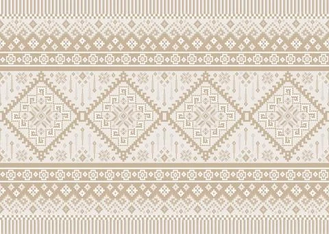 Traditional pixel tribal pattern textile Stockillustratie