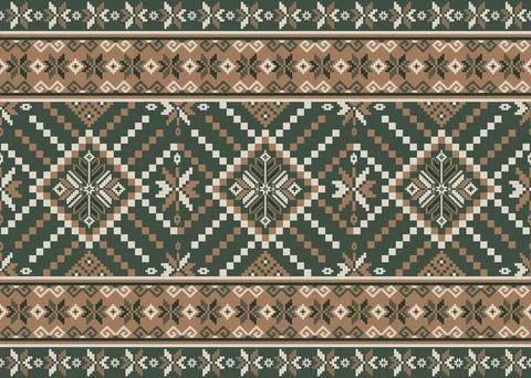 Traditional pixel tribal pattern textile Illustrazione stock