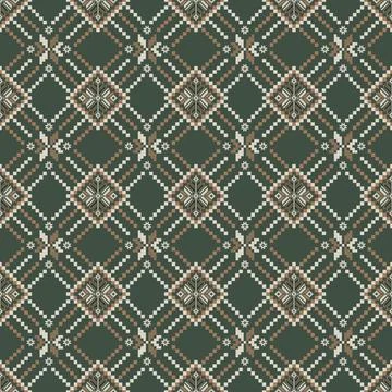 Traditional pixel tribal pattern textile イラスト素材