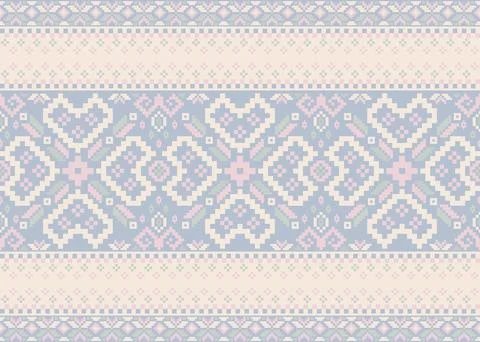 Traditional pixel tribal pattern textile Stock Illustration