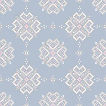 Traditional pixel tribal pattern textile Illustrazione stock