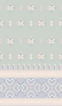 Traditional pixel tribal pattern textile Stock Illustration