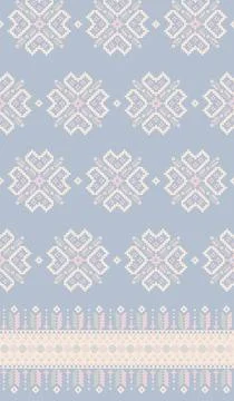 Traditional pixel tribal pattern textile Stock Illustration