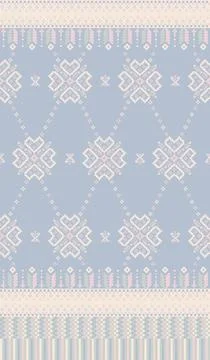 Traditional pixel tribal pattern textile Stock Illustration