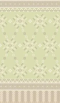 Traditional pixel tribal pattern textile Stock Illustration