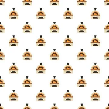 Traditional pizza oven pattern baking food design Stock Illustration