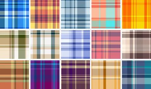 Traditional plaid bundle reworked for New Year aesthetics. Familiar tartan .. Stock Illustration