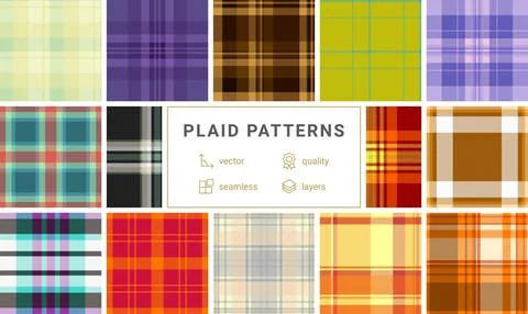 Traditional plaid bundle reworked for New Year aesthetics. Familiar tartan .. Stock Illustration