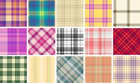 Traditional plaid pattern bundle adapted for spring aesthetics. Classic tarta 스톡 일러스트